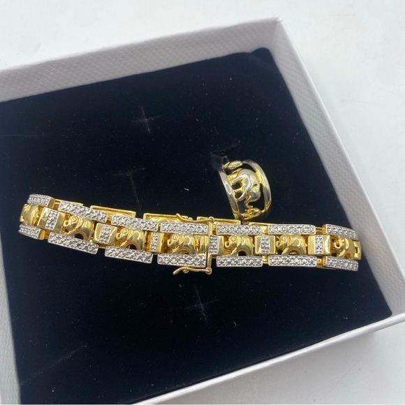 Vintage Bracelet and ring size 6 Two-tone 925 China Sterling Silver 10k GP - Picture 9 of 14